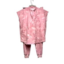 FIGS Pink Tie Dye Scrub Set Top Zamora Pants Women's XS