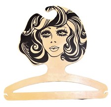 Vintage Womans Head Hanger Black Ivory Fashion Display Milan 14 Retro Mod