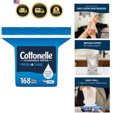 Wet Wipes Fresh Care Flushable Disposable Odor Remover All Skin 168