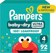 Pampers Baby Dry Diapers Size 4 92 Count Disposable Absorbent Infant Diapers