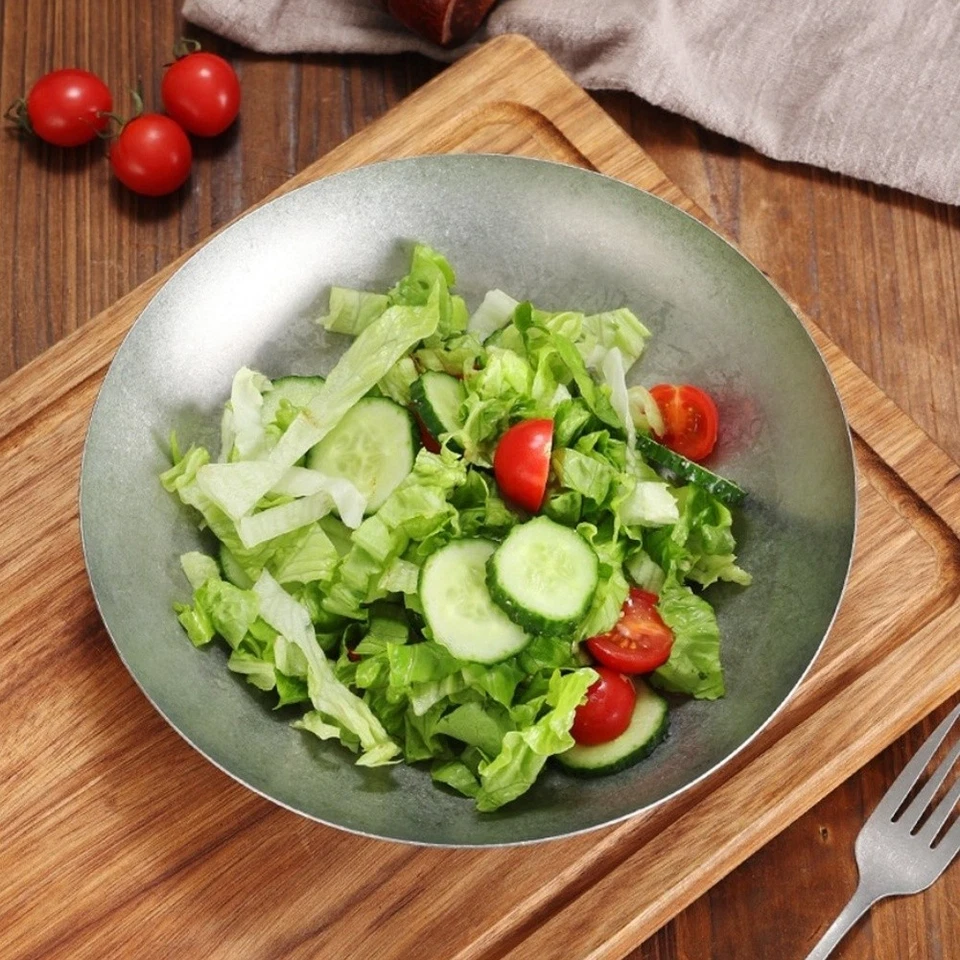 Stainless Steel For Salad Serving Plate Round Deep Design for Daily Use - Image 1 of 4