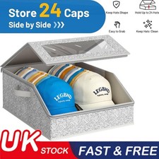 Large Round Hat Storage Box for Women Men Travel Organizer Case w/ Dustproof Lid