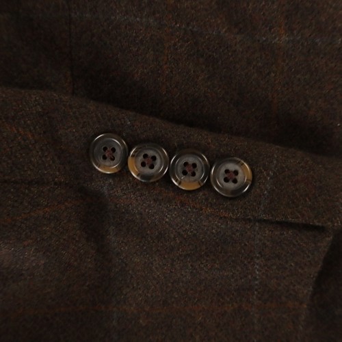 VTG Tweed Jacket XL Brown Check 100% Wool Cashmere Twill Blazer Sport Coat 46R - Picture 4 of 16