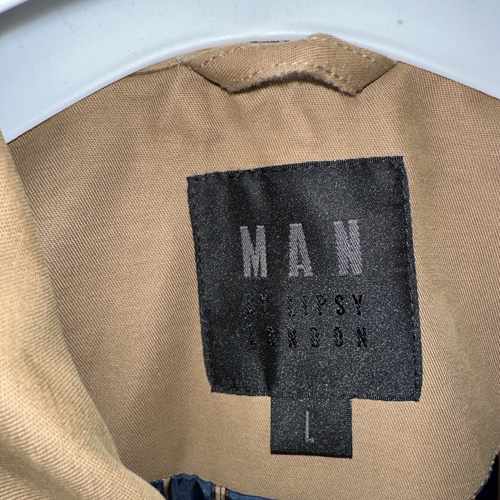 Mens BNWOT MAN By Lipsy London Brown overcoat Size Large With Hidden Buttons image 6