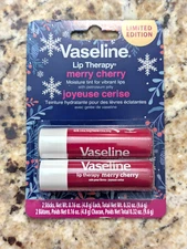 Vaseline 2 pk Limited Edition Merry Cherry Lip Therapy Moisture Tint 0.16 oz ea