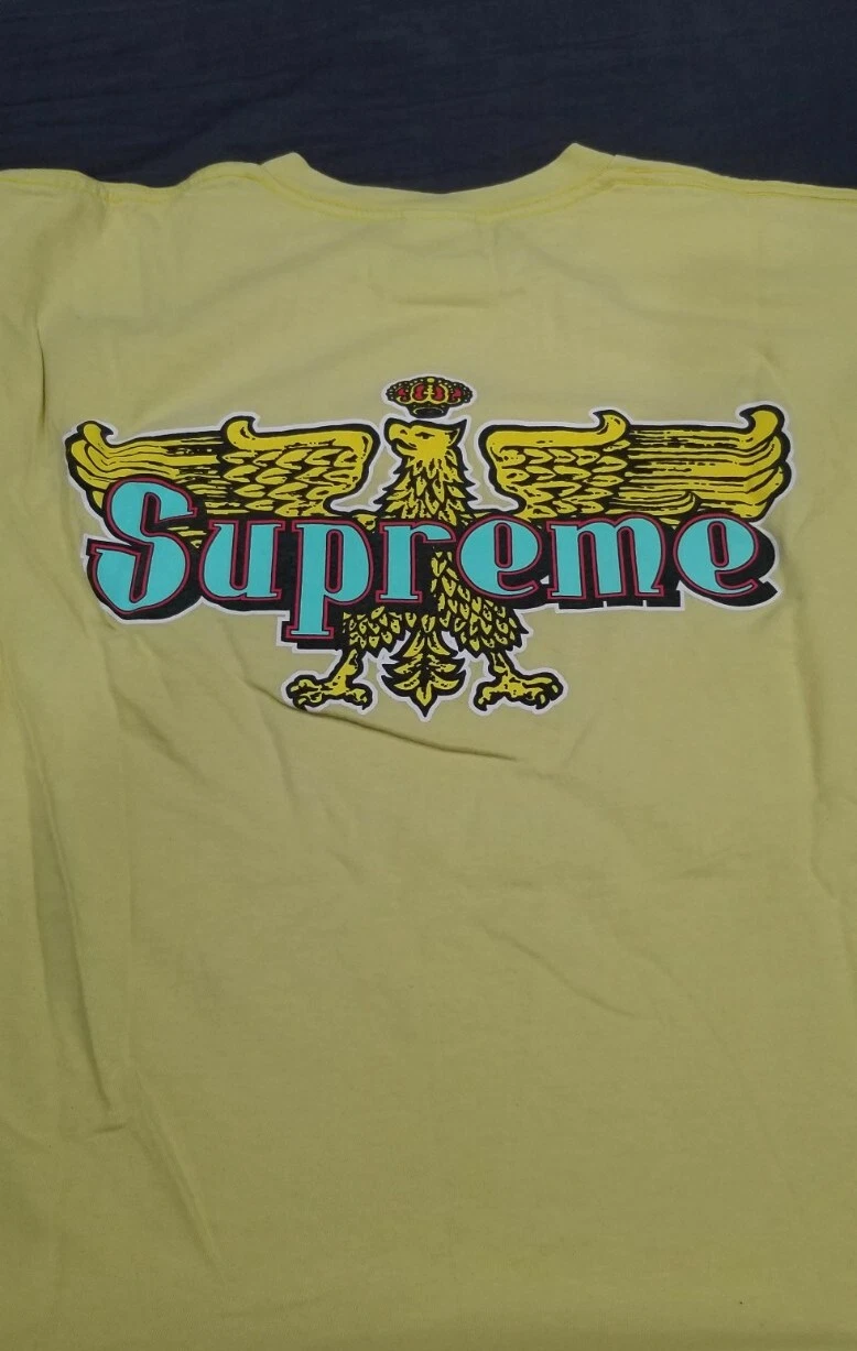 Rare ! Supreme Celeste Eagle T shirt Haut Homme Taille L Jaune Authentique 2012
