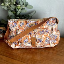 Oilily Fig Tan Summer Mosaic Shoulder Bag Floral Paisley