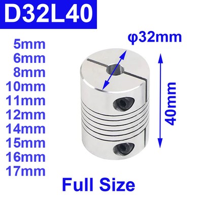 Full Size BR 6 8 10 11 12 14 15 16mm Flex Coupling Shaft Coupling Motor D32L40