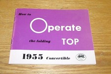 1955 CHEVY CONVERTIBLE TOP OPERATING MANUAL GUIDE BOOKLET , NEW ** USA MADE **