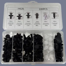 For 100X Car Clips Fixer Plastic Fasteners Kit Push Type Rivet Assortment