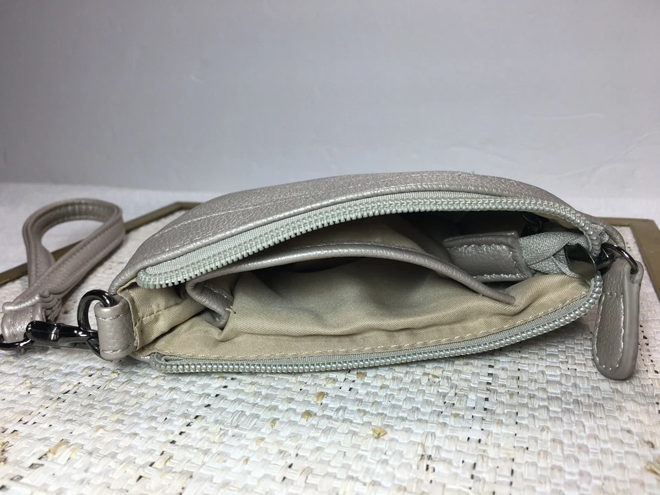 Bolso sin asas Big Buddha punto de llama lentejuelas metálico pequeño con cremallera billetera muñeca Foto 4 de 4