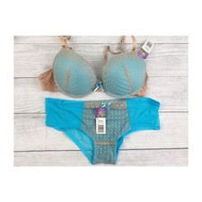 Hers by Herman Women's 2-Piece Set Bra Panty Teal Select Size S L XL NWT