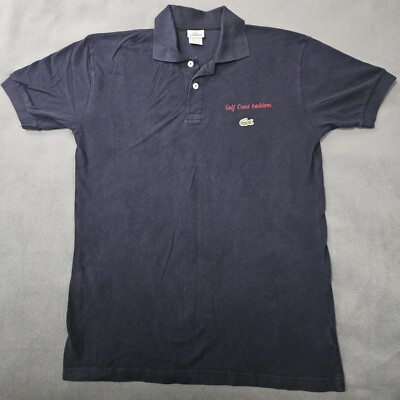 Lacoste Mens Polo Shirt Large Blue Classic Croc Logo Effortless Golf Style