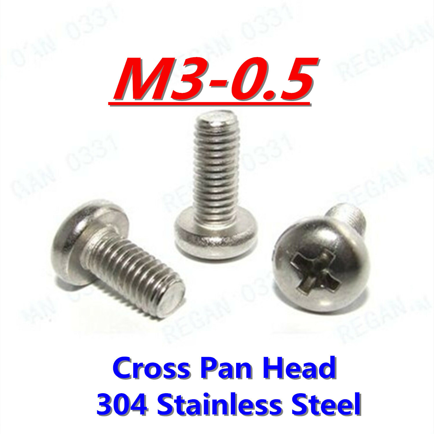 M3-0.5 Phillips Cross Round Pan Head Screw Blot 304 Stainless Steel A2/70 GB818