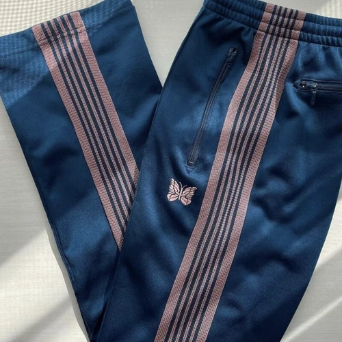Quality Embroidered Needles Track Pants Classic Stripe Trousers - Picture 17 of 26