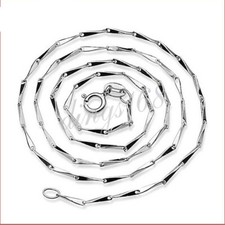 Men Women's 925 Sterling Silver TARNISH-Resistant 1.5mm Bar Chain Necklace C768