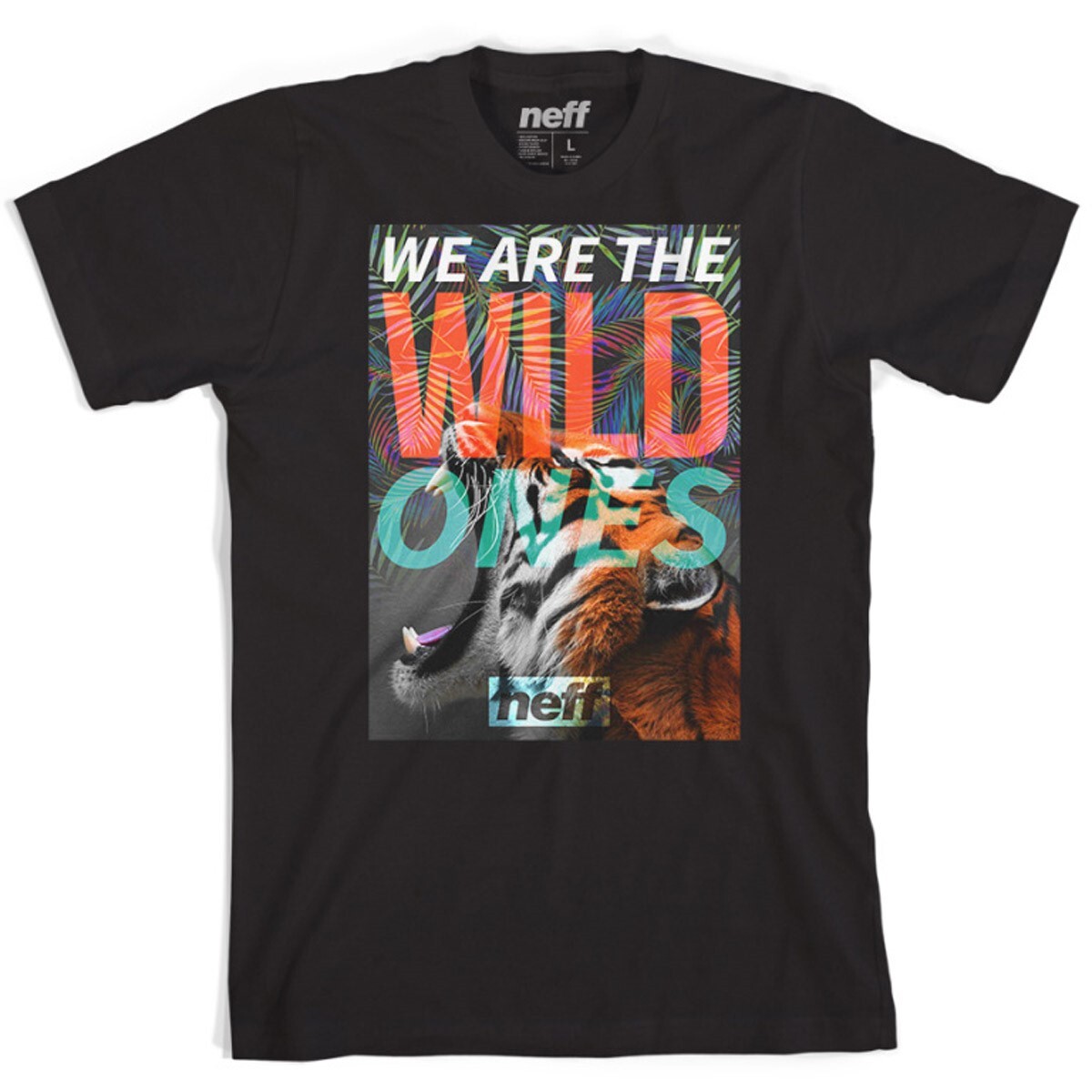 Хлопковая футболка Neff Wild Ones с круглым вырезом и коротким рукавом мужская большого размера Черная Новинка 3190₽