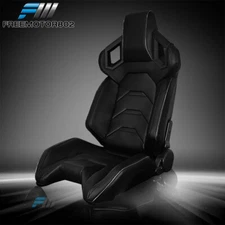 Adjustable Universal Racing Seat Driver Left PU& Carbon Leather& Dual Slider