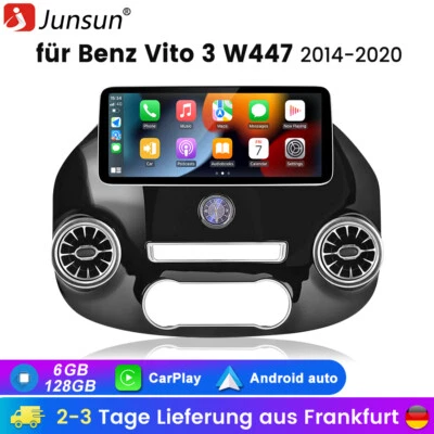 6+128G Für Benz Vito W447 14-2024 12.3" Android15 Autoradio GPS Navi WIFI 4G SWC