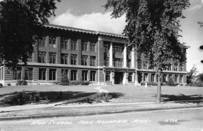 Iron Mountain Michigan High School Real Photo Antique Postcard K94921