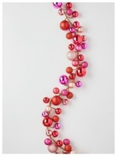 4-FT PINK BALL GARLAND 48" Blushing Merry Christmas Plastic NEW RAZ G4416351