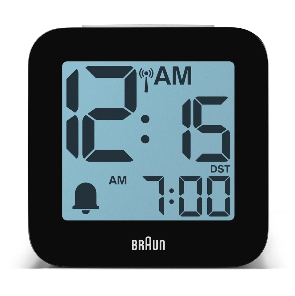 Braun BC25WP-DCF Design Funkwecker, Uhrzeit Sprachausgabe, gr. Zeitanzeige, weiß - Bild 3 von 4