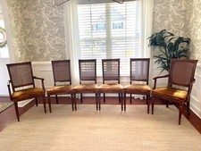 Ethan Allen Classic Manor Solid Maple Cane Back Dining Chairs Set of 6 