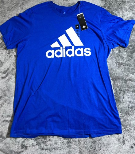 NWT Adidas Amplifier Men's Blue Crew Neck Short Sleeve Active Wear Tee Size 2XL