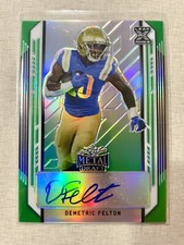 2021 Leaf Metal Draft Demetric Felton Green XRC Rookie  Auto 5/10 K436