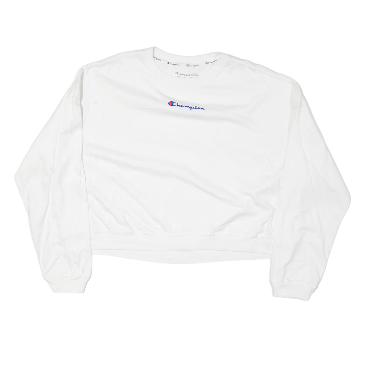 CHAMPION Cropped Sweatshirt White Womens XS | eBay
