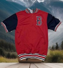 VTG Boston Red Sox Pullover Short Sleeve 1/4 Zip Dynasty Mens L