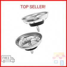 2 Pack - Kitchen Sink Strainer and Stopper Combo Basket Replacement for Standard