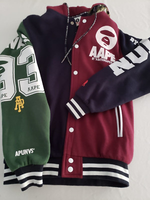 AAPE by a Bathing Ape Hoodie Jacket Apunvs Union LARGE WOMENS HOODED BUTTONS