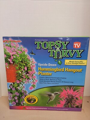 Topsy Turvy Upside Down Hummingbird Butterfly Hangout Planter Patio Porch Kit