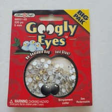 Fibre Craft Googly Eyes Big Pak 220pc 5mm 88051-55 Glue On