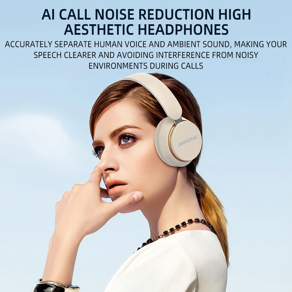 Mpow Bluetooth Wireless Over Ear Headphones Active Noise Cancelling Bass Headset - Image 4 of 4