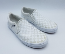 Vans Off The Wall Checker Board Slip On Youth's Shoes Size 6 White