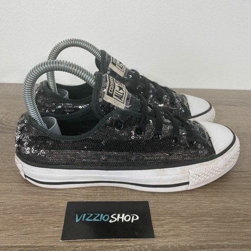 sequin black converse