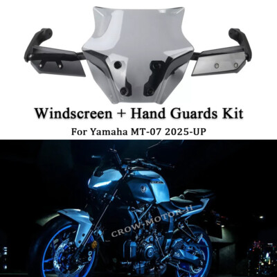 For Yamaha MT-07 2025 Windshield Windscreen W/Bracket Handguard