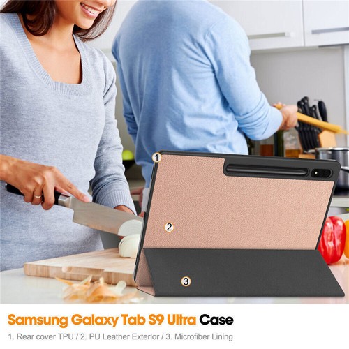 Leather Flip Smart Case Cover w/ Pen Holder For Samsung Galaxy Tab S9 Plus Ultra - Picture 83 of 99