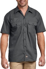 DICKIES Men's M CHARCOAL Twill Short Sleeve Buttonned Original Work Shirt 51