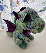 TY Beanie Boo Large 13" Cinder Dragon Plush Stuffed Toy Colorful Sad Eyes Cute