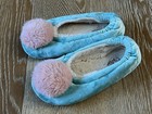 Mini Boden Girls Turquoise/Pink Pom Pom Slippers Size 1  — photo 1