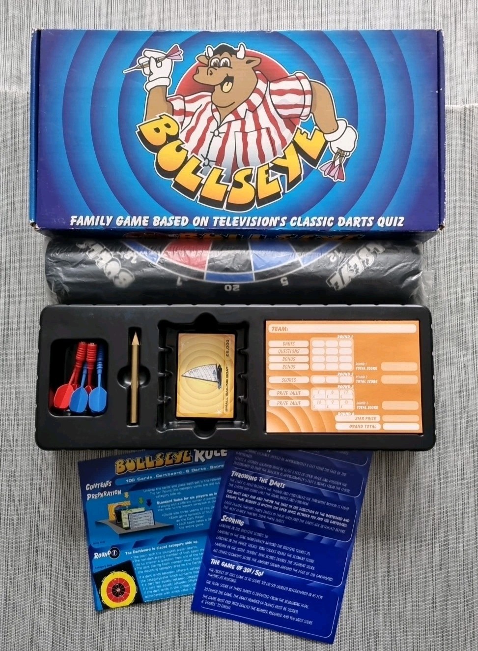 Bullseye Family Game Pub Quiz Trivia Magnetic Darts 2004 Carlton Vintage Unused