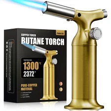 Butane Torch Lighter with Solid Copper Design, Kitchen Torch Lighter with Adj...