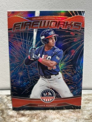 2026 Prizm USA Stars & Stripes Chris Rembert Red Fireworks Prizm /199 Auburn