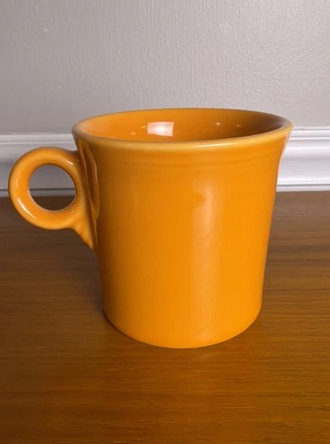 FiestaWare Ring Handle Coffee Mug Homer Laughlin Tangerine Orange USA