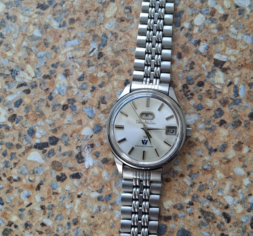 De colección Citizen Jet AutoDater 19 Joyas Automático Parawater Diciembre 1965 Kanji Foto 2 de 4