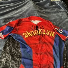 Brooklyn Cyclones Game Worn Marvel Spider-Man Jersey Size 48 OT