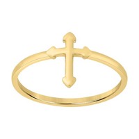 JFL Diamonds & Timepieces 10K Gelbgold Damen Ring Poliert 10,5Mm Kreuz